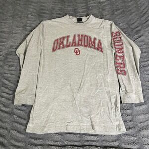 Pro Edge Oklahoma Sooners NCAA Long Sleeve T-Shirt Gray Mens Medium AP754